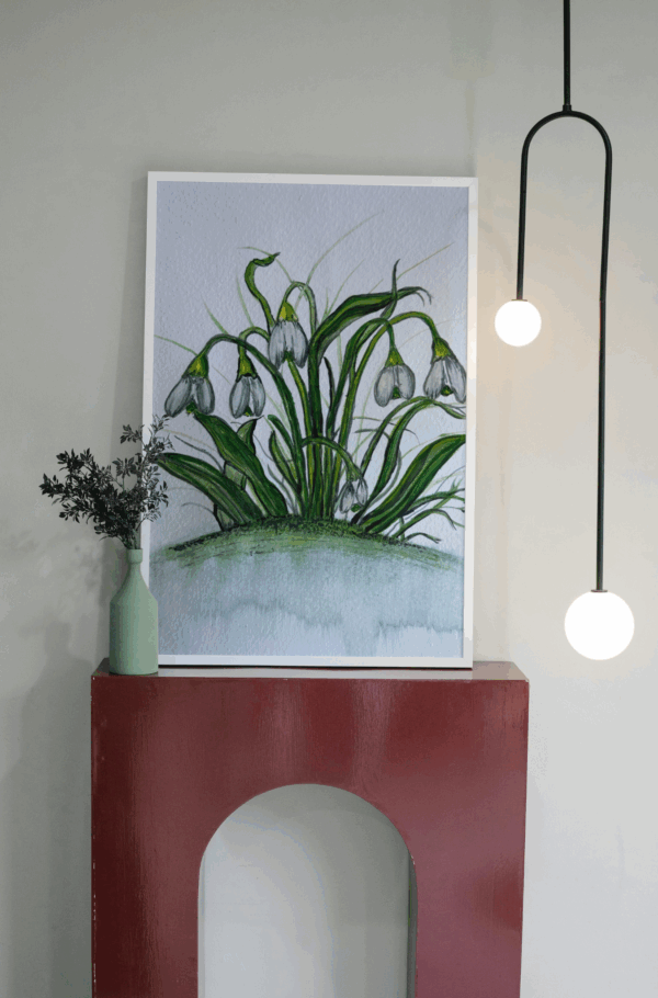 Snowdrops A4 Print in Frame