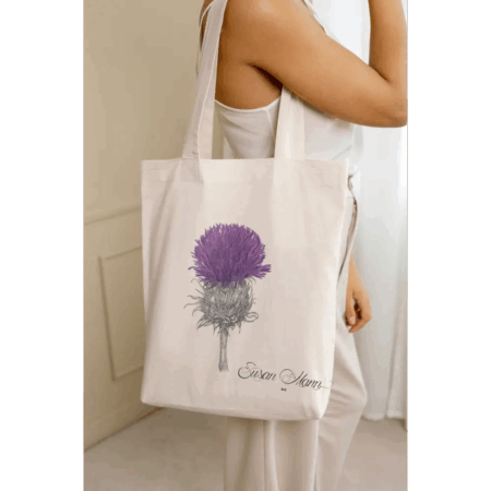 Purple Thistle Tote Bag